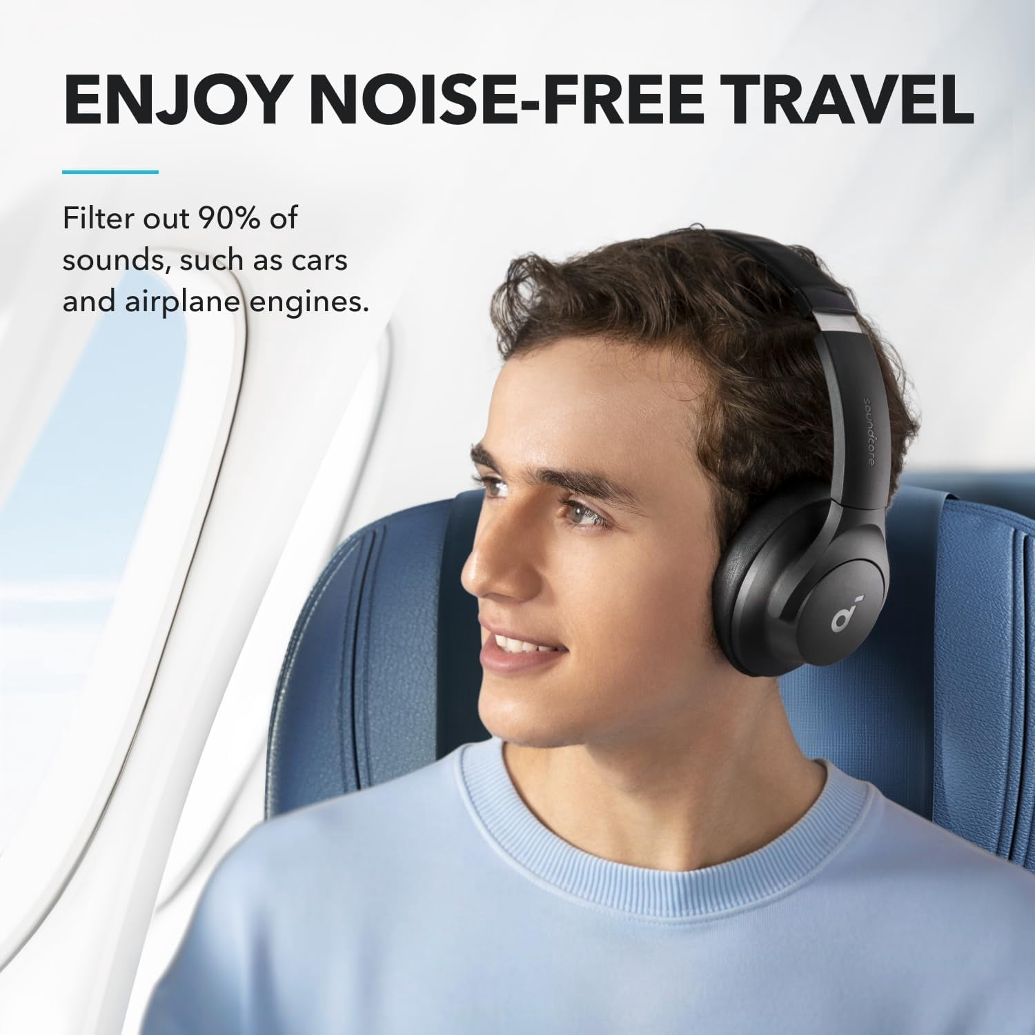 Pre-Owned Soundcore Q20i Wireless Over-Ear Headphones 40H Long ANC Play Big Bass NIB