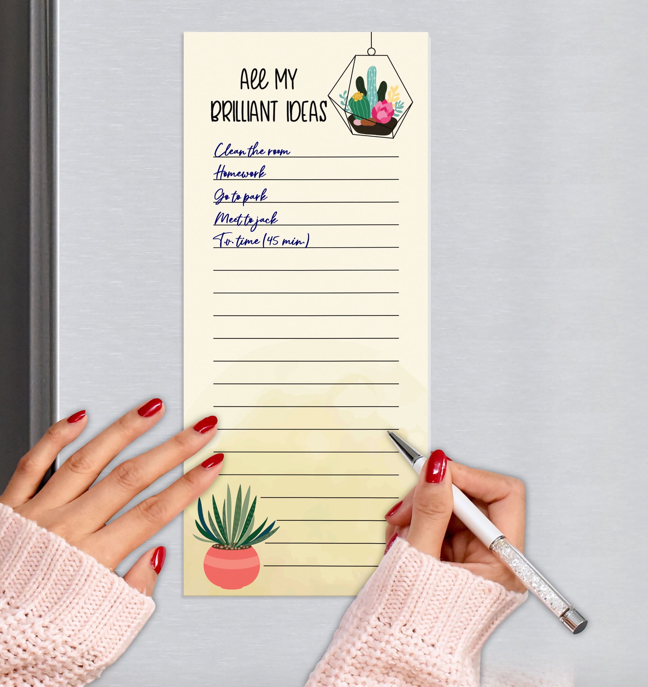 Inkdotpot Pack of 3 Magnetic Fridge To-Do List Notepads- Magnetic Memo Pads For Refrigerator-(50 Sheets Each)-Y5
