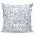 thumbnail image 2 of Light Blue Flower Throw Pillow Covers, Soft Pillowcases with Invisible Zipper, Vintage Farmhouse Boho Leaf Spring Decorative Square Pillow Cushion Covers for Living Room Couch Sofa Bed 26x26 Inches, 2 of 8