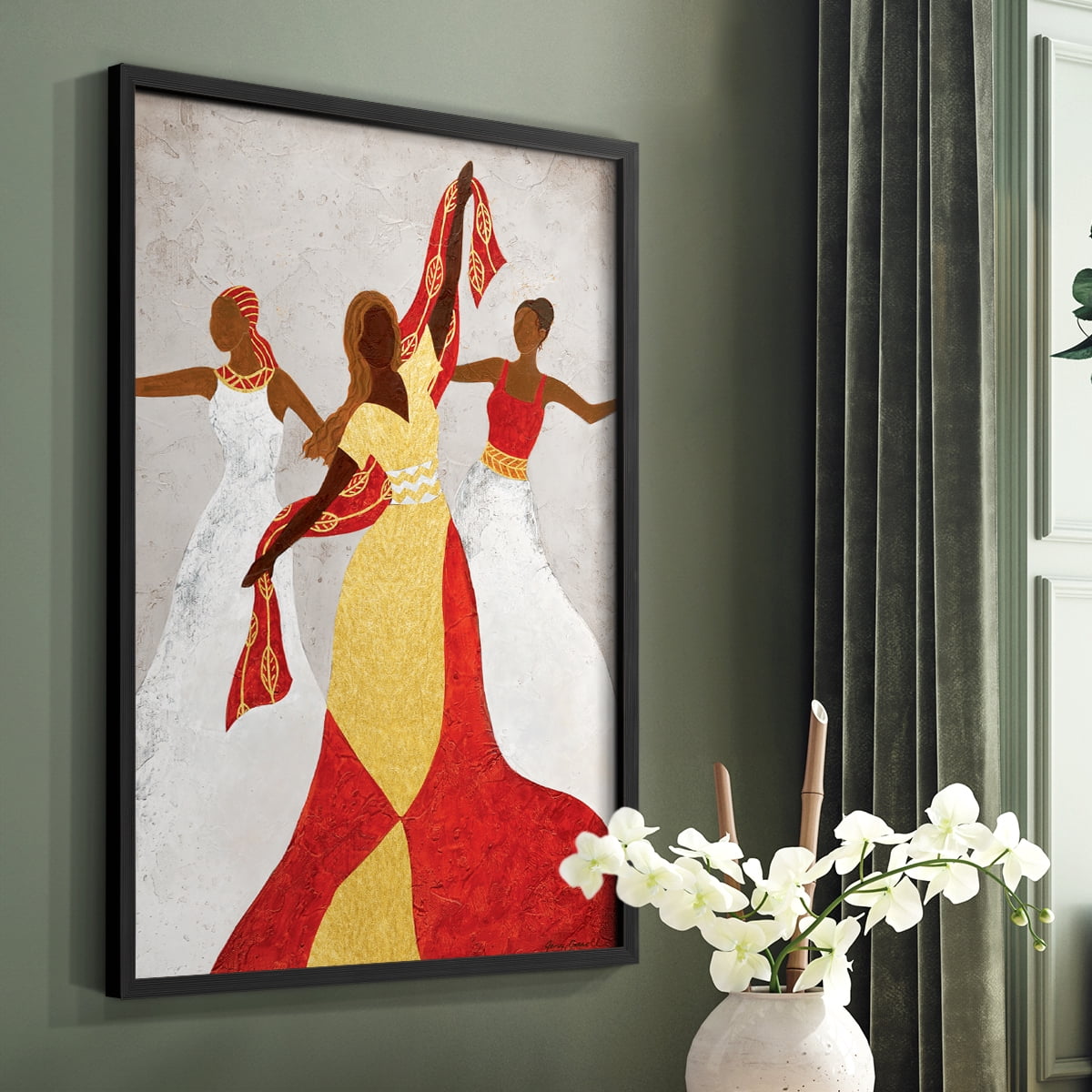 Golden Celebration in Black Solid Wood 8 x 10 Framed Print