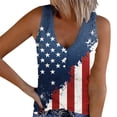 thumbnail image 2 of Xdegoge 4th of July Henley Tank Tops for Women Vintage USA Flag Graphic Print V Neck Sleeveless Button Up Ribbed Shirts Casual Patriotic Summer Vacation Tee Tops, 2 of 5