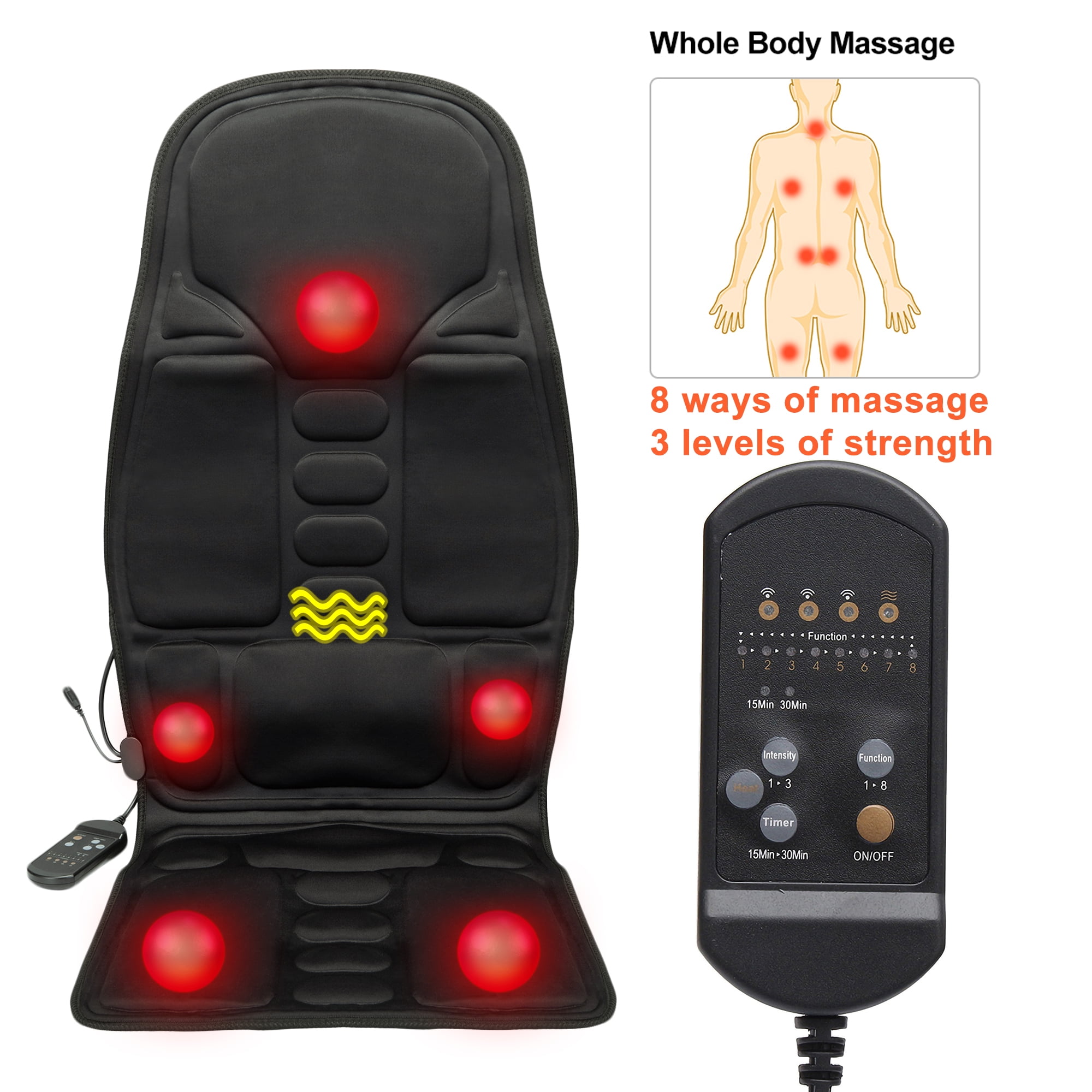 Seat Massager with Heat, Vibrating Back Massager for Chair Massage Cushion,  8 Vibrating Nodes to Rel…See more Seat Massager with Heat, Vibrating Back