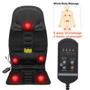 Massage Seat Cushion with Heat - Extra Foam Support Pad in Neck and Lumbar, Back Massager Chair Pad for Back