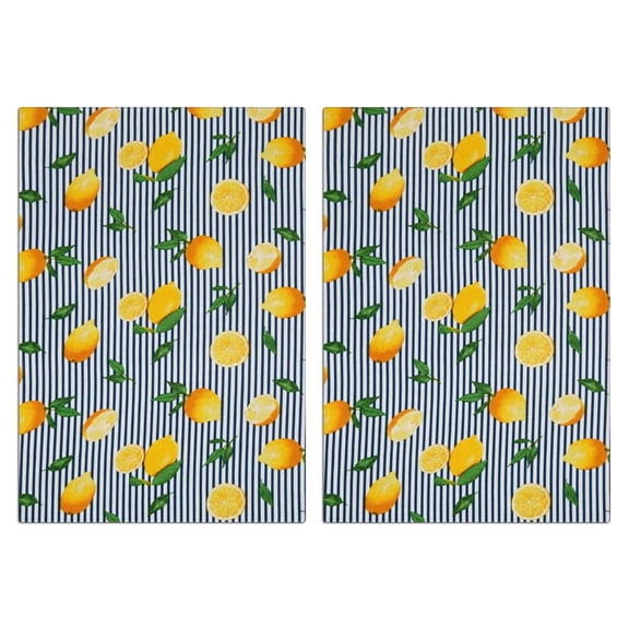 Vibrant Lemon Kitchen Towels Set of 2, 18x26 Inch Soft Absorbent Dish Towels, Fruit Design Tea Towels and Hand Towels for Home Decor, Perfect for Kitchen Use