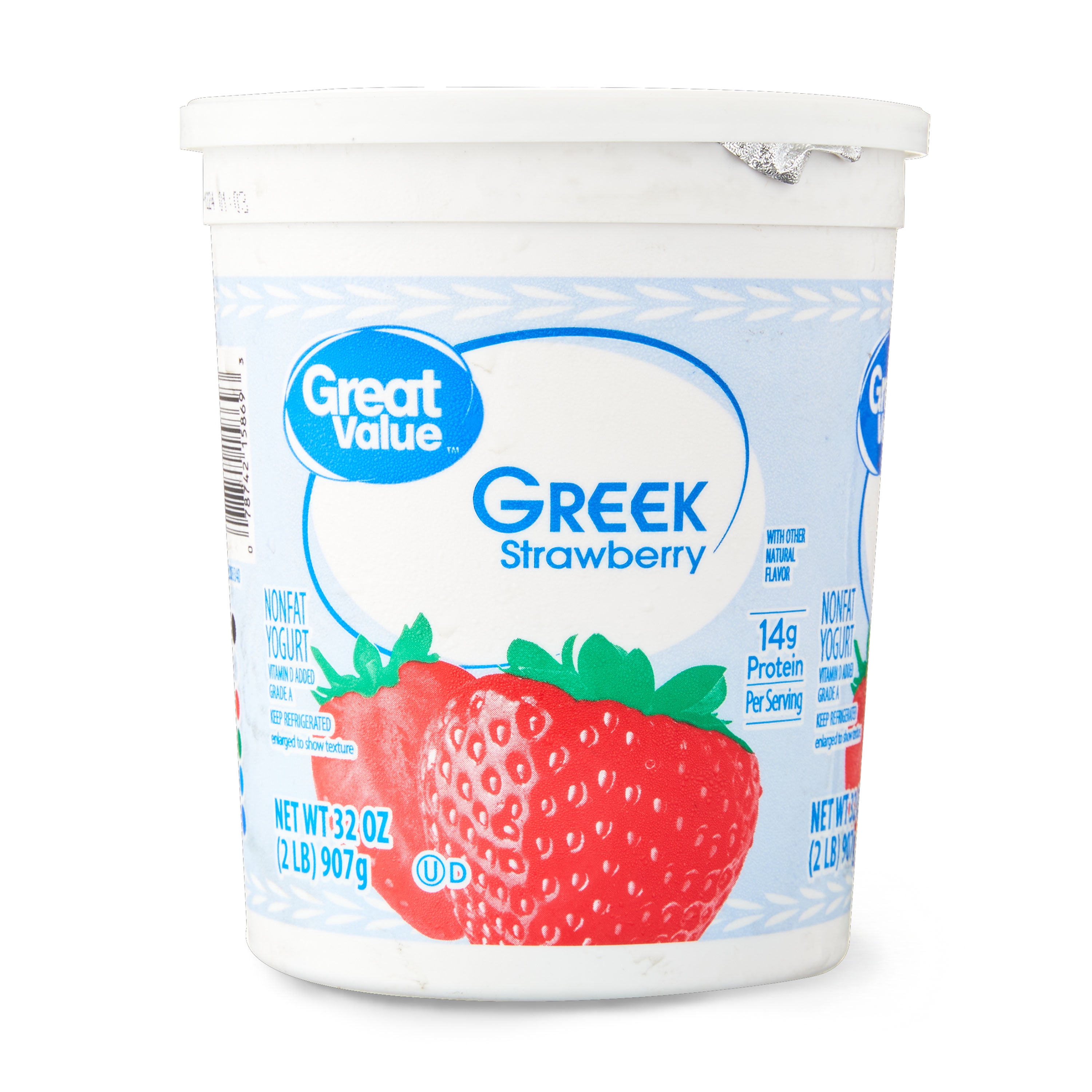 Great Value Greek Strawberry Nonfat Yogurt, 32 oz
