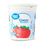 Great Value Greek Strawberry Nonfat Yogurt, 32 oz Tub