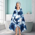 thumbnail image 6 of Blue White Tie Dye Mandala Pattern Hooded Bath Towel，60"x35" for Ages 3 To 12 Kids, Quick Dry Lightweight Soft Microfiber Hood Beach Towel Cover Up for Kids, 6 of 7