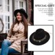 thumbnail image 4 of 1 UNID práctico estilo étnico jazz sombrero étnico estilo de lana sombrero retro jazz sombrero, 4 of 6
