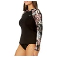 thumbnail image 4 of Hurley Women's UPF 50+ Long Sleeve Pull Over Rash Guard (Scattered Palm, S), 4 of 6