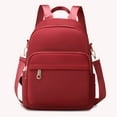 thumbnail image 3 of Women Nylon Solid Color Backpack Zipper Large Capacity Laptop Bag (Green, 3 of 7
