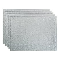 FASÄDE Hammered Decorative Vinyl 18in x 24in Backsplash Panel in Brushed Aluminum (5 Pack)