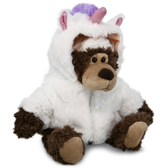 DolliBu Grizzly Bear Unicorn Plush with Clothes Stuffed Animal Toy - Super Soft Bearcorn Dress Up with Removable Plush Unicorn Outfit, Cute Fantasy Wildlife Gift - 10 Inches