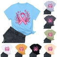 thumbnail image 2 of Frostluinai Women Breast Cancer Awareness Tshirt In October We Wear Pink Shirts Inspirational Short Sleeve Crew Neck T-Shirts, 2 of 4