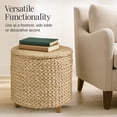 thumbnail image 6 of Best Choice Products 17" Round Storage Ottoman with Lid - Handwoven Water Hyacinth Modern Footstool, Natural, 6 of 8