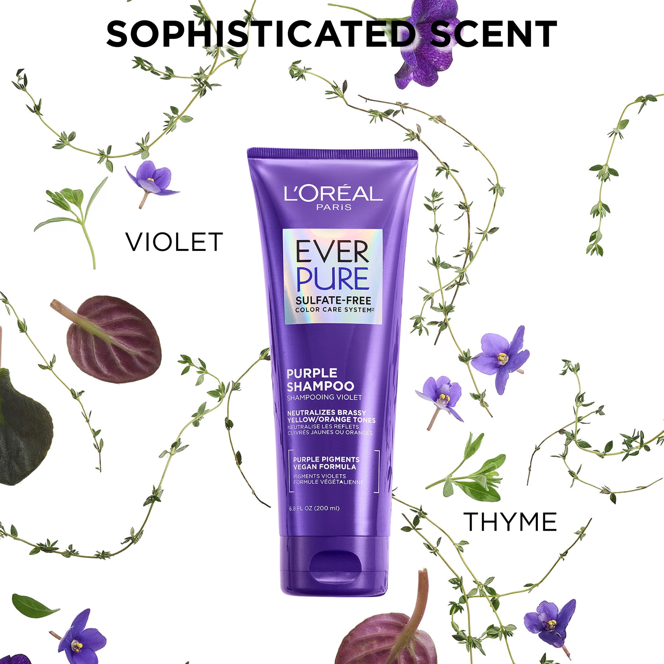 L'Oreal Paris EverPure Purple Color Protection Shampoo Color Treated Hair Travel Size 2.5 fl oz