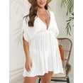 thumbnail image 3 of Beach Cover Up Womens V Neck Casual Oversized Plus Size Bikini Swimwear Cover Ups 3XL Alsol Lamesa, 3 of 6