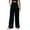 Black, variant on Women's Solid Loose Relaxed High Waist Cotton Pocket Wide Leg Pants