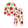thumbnail image 2 of Goofa Fresh Red Tomato Printed Women’s 2 Piece Pajama Set Super,Pajamas Women's Long Sleeve Sleepwear Soft Button Down Loungewear Pjs Lounge Set Nightwear-X-Large, 2 of 9