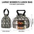 thumbnail image 5 of Boho Bohemia Geometric Line Art Drawstring Lunch Bag Women - Drawstring Lunch Bag Insulated for Work Office - Stain-Resistant Large Lunchbags for Women with Multi-Pockets, 5 of 6