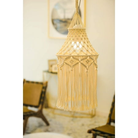 Macrame Lamp Shade Boho Hanging Pendant Light Cover Modern Office Bedroom Living Room Nursery Dorm Bohemian Home Decor Canada Macrame Lamp Shade Boho Hanging Pendant, Boho Lamp Shades Canada
