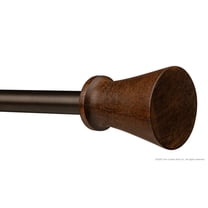 Modern Wood Bronze Fluted Style 84-144 Curtain Rod Set