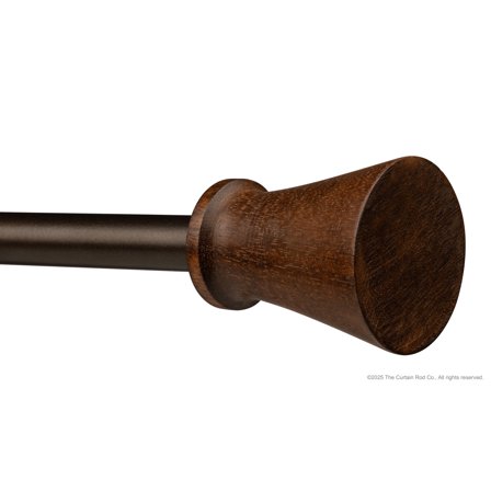 Modern Wood Bronze Fluted Style 84-144 Curtain Rod Set