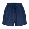 thumbnail image 4 of Women's Elastic Denim-Look Shorts with Side Pockets for Fitness and Casual Wear, 4 of 9