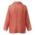 thumbnail image 3 of QLEICOM Womens Plus Size Summer Tops, Casual Kaftan Loose Tops, Fashion Solid Cotton And Linen T Shirts, O-Neck Long Sleeve Baggy Pullover Tops Cardigan Blouse Orange XXL, 3 of 6