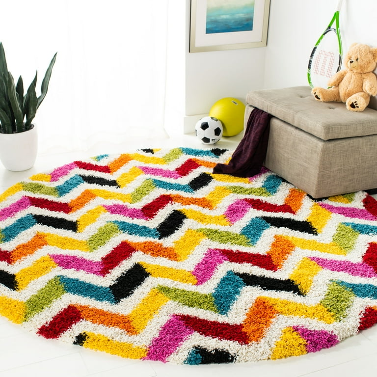 Safavieh Kids Shag 7 x 7 Multi Square Indoor Abstract Kids Area Rug Safavieh Kids Shag 7 x 7 Multi Square Indoor Abstract Kids Area Rug