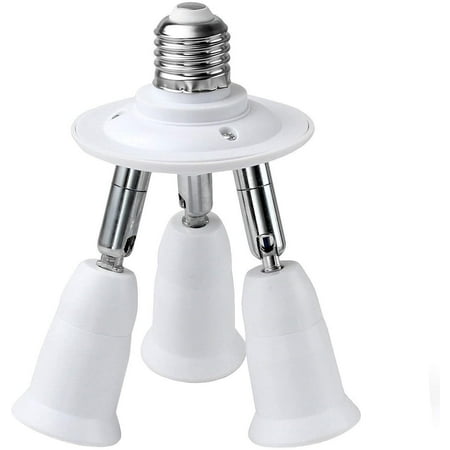 

JACKYLED 3 in 1 E26 Light Socket Splitter Adapter Converter for Standard LED Bulbs 360 Degree Adjustable 180 Degree Bendable
