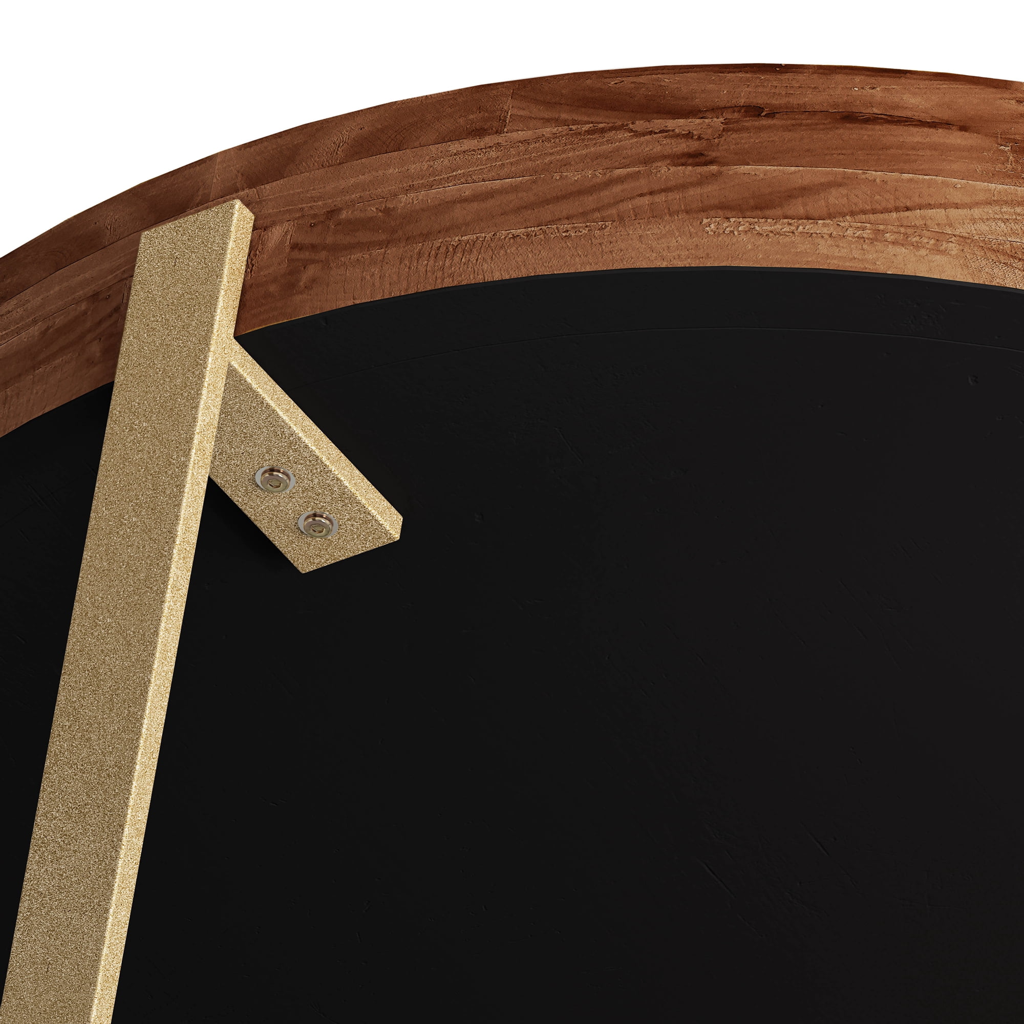 Shunda K Storage Round Fir Wood Coffee table, Gold