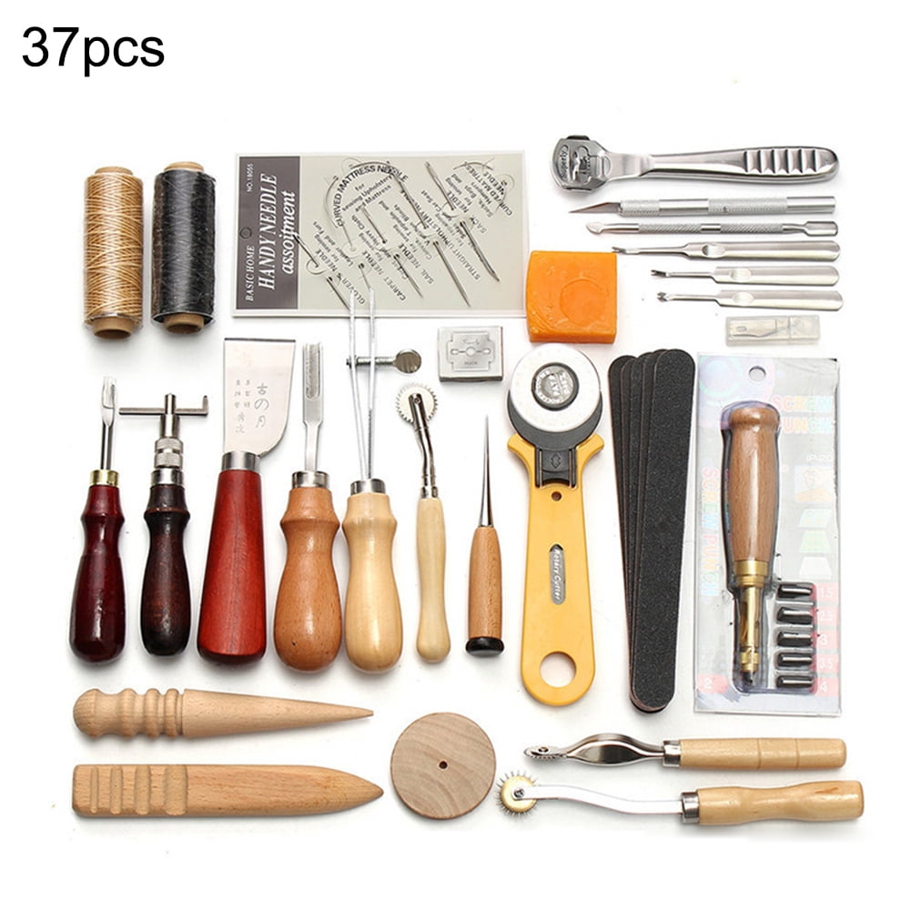 37tlg Leder Werkzeuge Set Handwerkzeuge Leder Nähen Handwerk Handnähen Tool Set