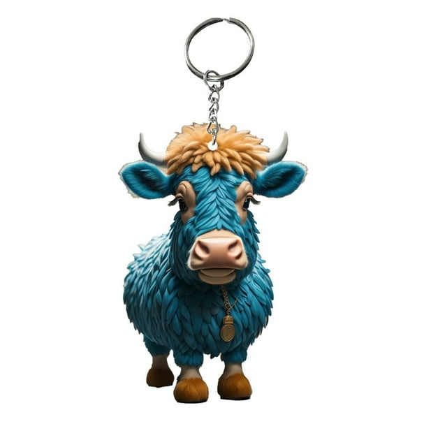 Cagogo under $5 Cow Keychain, Cow Pendants Keyring Accessories,Cute Yak Keychain Decor,Acrylic Animal Key Rings,Novelty Cow Series Keychain,Creative Cartoon Keychain Gift