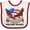 White and Red, variant on Inktastic Memorial Day- Never Forget Our Heroes- Bald Eagle Boys or Girls Baby Bib