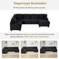 thumbnail image 6 of Villeston 125.2" U-shaped Sectional Sofa with a Movable Ottoman and Side Storage Pockets for Living Room, Black, 6 of 7