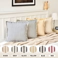 thumbnail image 4 of XIBUFE 2026 New Decorative Throw Pillows for Couch 18X18 Inch Farmhouse Accent Square Throw Pillow Striped Patchwork Linen Spring Pillows for Sofa Couch Chair Bedroom,1Pack,Blue, 4 of 5
