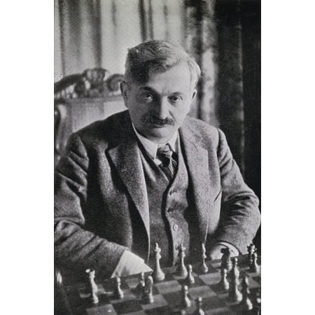 Emanuel Lasker 1868  1941 German Chess Grandmaster Mathematician And Philosopher Second World Chess Champion Illustration From Chess Pie No3 The Official Souvenir International Tournament Published