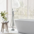 thumbnail image 3 of Allario Gleaming Brass Freestanding Tub Faucet in Chrome with Handshower, 3 of 14
