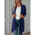 thumbnail image 4 of Gustave Open Front Draped Cardigan for Women Casual Long Sleeve Duster Cardigans Lightweight Solid Sweater Outwear "Navy Blue, M", 4 of 6