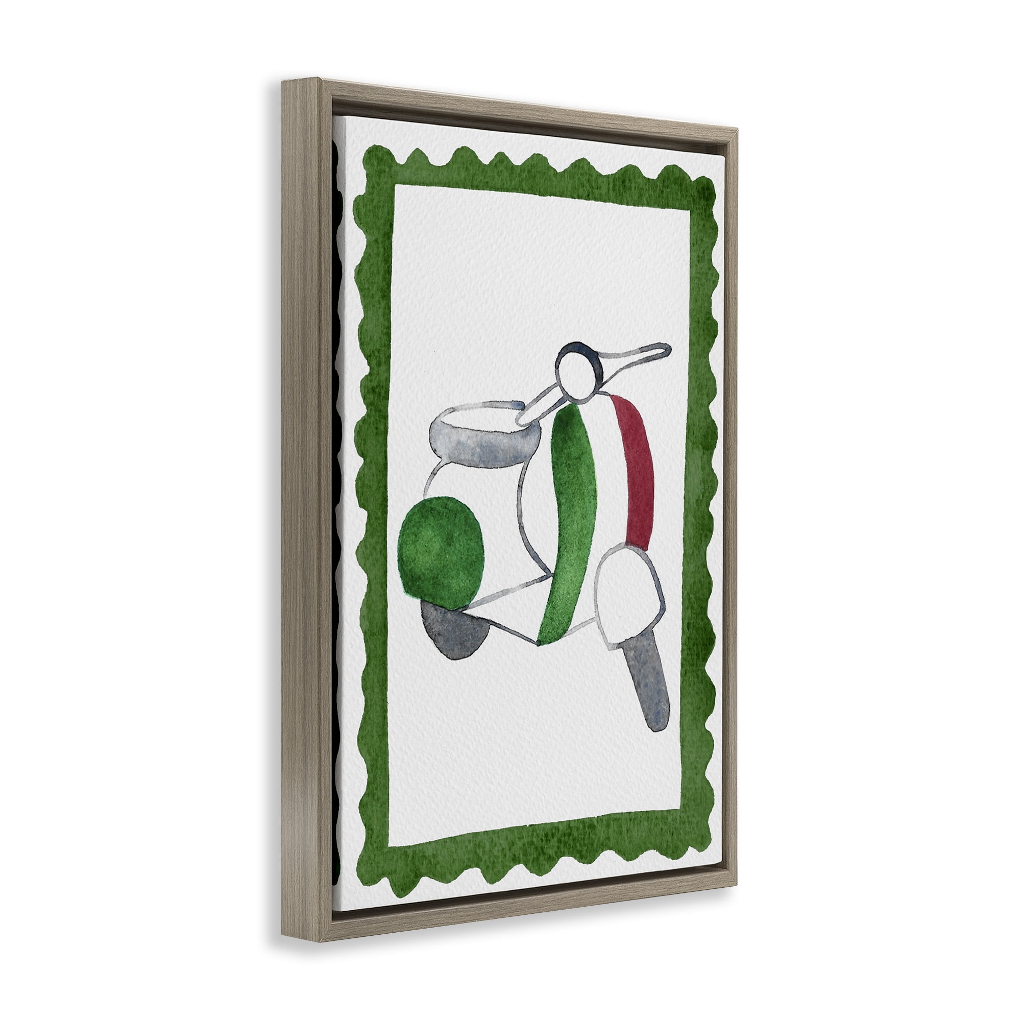Stupell Industries Italian Motor Scooter Brown Framed Floater Canvas Wall Art, design by Camila Juncos