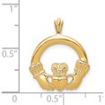 thumbnail image 5 of 14K Yellow Gold Claddagh Pendant (22 X 17) Made In United States c1753, 5 of 6