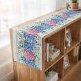 thumbnail image 6 of Table Runners 72 Inches Long Dress Scarves, Blue Pink Hydrangea Farmhouse Kitchen Table Runner, Coffee Tablerunners, Eucalyptus Leaves Wooden Summer Botanical 16x72 Inch, 6 of 9