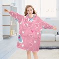 thumbnail image 5 of FORMRS Wearable Blanket Hoodie with Sleeves for Kids Cozy Flannel Sweatshirt, Love Connection, 5 of 7