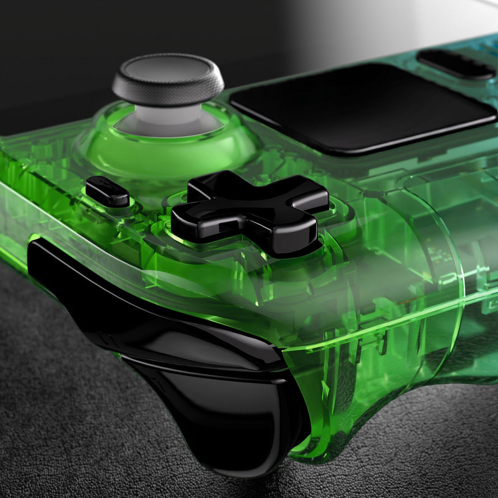 eXtremeRate Gradient Translucent Green Blue Custom Glossy Faceplate Back Plate Shell Replacement Housing Case, DIY Full Set Shell w/ Buttons for Steam Deck Console - Console NOT Included