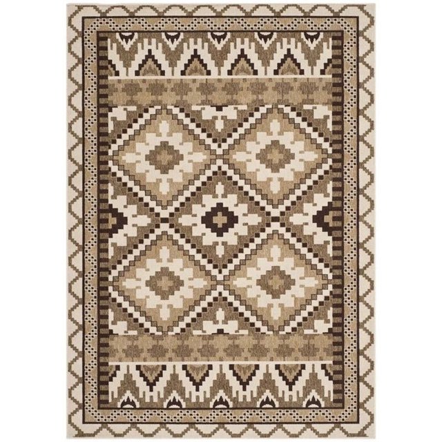 Safavieh Veranda Creme Indoor Outdoor Rug - 6'7" x 9'6"
