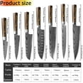 thumbnail image 3 of TVQUYET 7-Piece Kitchen Chef's Knife Set Damascus Laser Japanese Knife High Carbon Stainless Steel Sharp Cooking Knife with Wooden Handle, 3 of 8