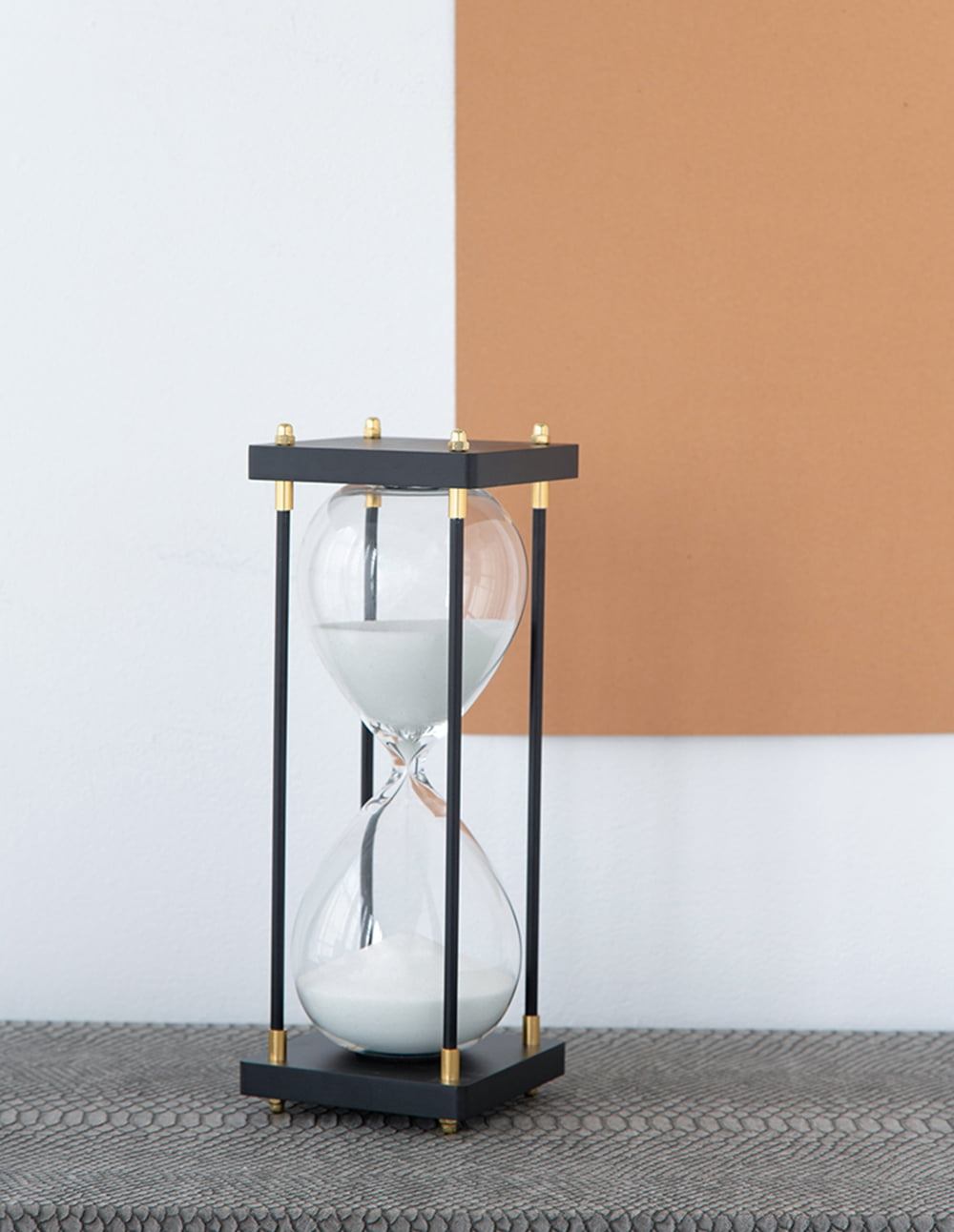 Hourglass With Wooden Frame, 4.3x4.3x12"