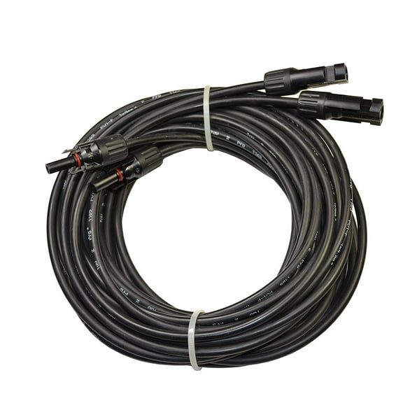 HQRP Pair 25 feet / 7.62m 1x4mm² Photovoltaic Solar Array Cables compatible with Connectors