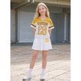thumbnail image 6 of PureChapter Girls Clothing Sets Color Block Short Sleeve T-Shirt & Pleated Skirt 2 Piece Back to School Outfit for Kids 7-14, 6 of 7