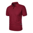 thumbnail image 6 of Qwertyu Men's Polo Shirts Cotton Short Sleeve Collared Golf Shirts Casual Fashion Basic Tee Shirts Wine L, 6 of 7